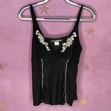 Studio Donatella Black Lace Detailed Tank Vintage 90’s Women’s Size Medium