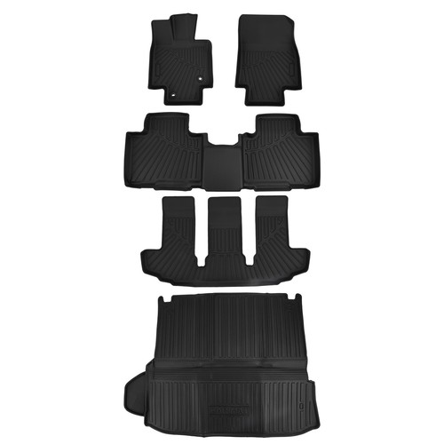 5PCS Floor Mats For Toyota Highlander TPE 7 Seats 3 Rows & Cargo Liner 2020-2023 - Afbeelding 3 van 15