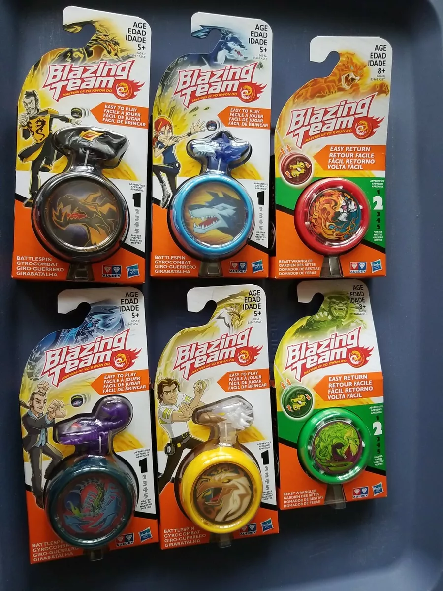 Lot of 6 Hasbro Blazing Team Masters Of Yo Kwon Do Yo-Yo's Level 1 & Level 2