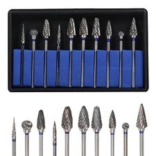 10 Pcs Dental Lab Tungsten Steel Carbide Burs Polishing Bur Drills HP 2.35mm