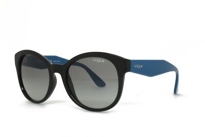 Vogue Women\'s Blue and Black Sunglasses! Sunglasses VO5666S - Black - Clear Gradient Light Blue  main image 2