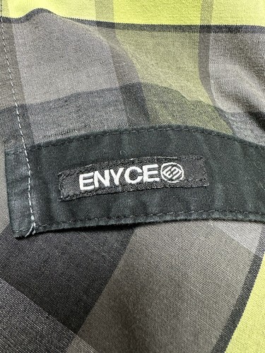 Vtg Enyce Button Shirt Men SZ XL Green Black Plaid Hip Hop Rap Streetwear Logos - Picture 5 of 8