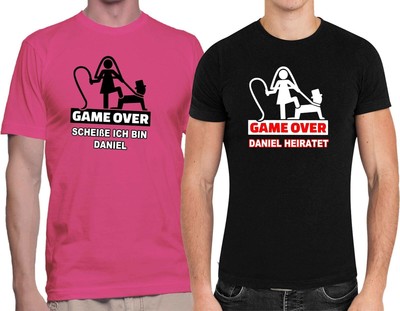 JGA T-Shirt  *GAME OVER* Junggesellenabschied Hochzeit Party Herren  Bräutigam
