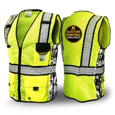 KwikSafety RoadBOSS PREMIUM | Truck Tread Design | Hi Visibility Safety Vest