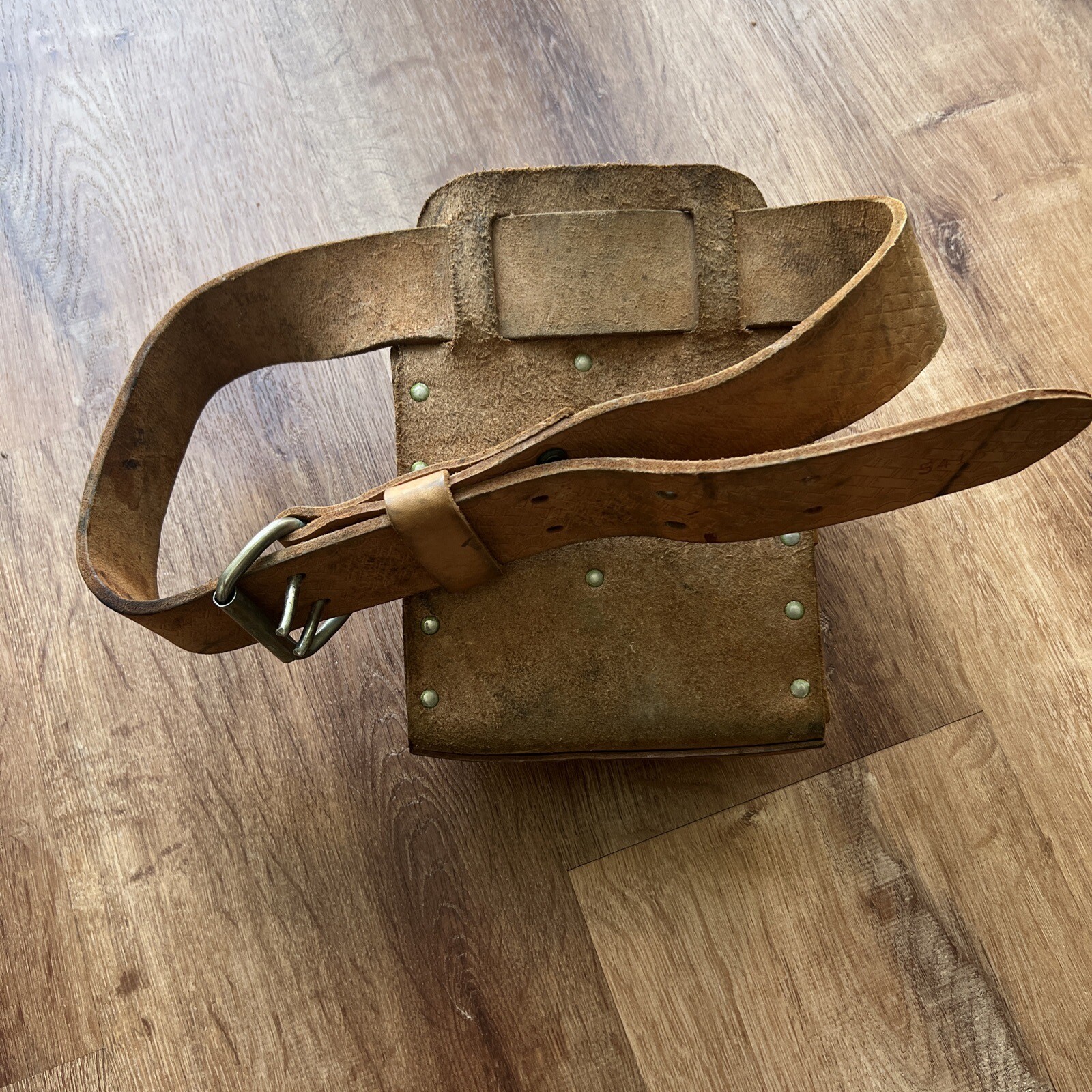 Vintage Klein Tools 5164 8 Pocket Leather Slotted Tool Pouch w/ 5415