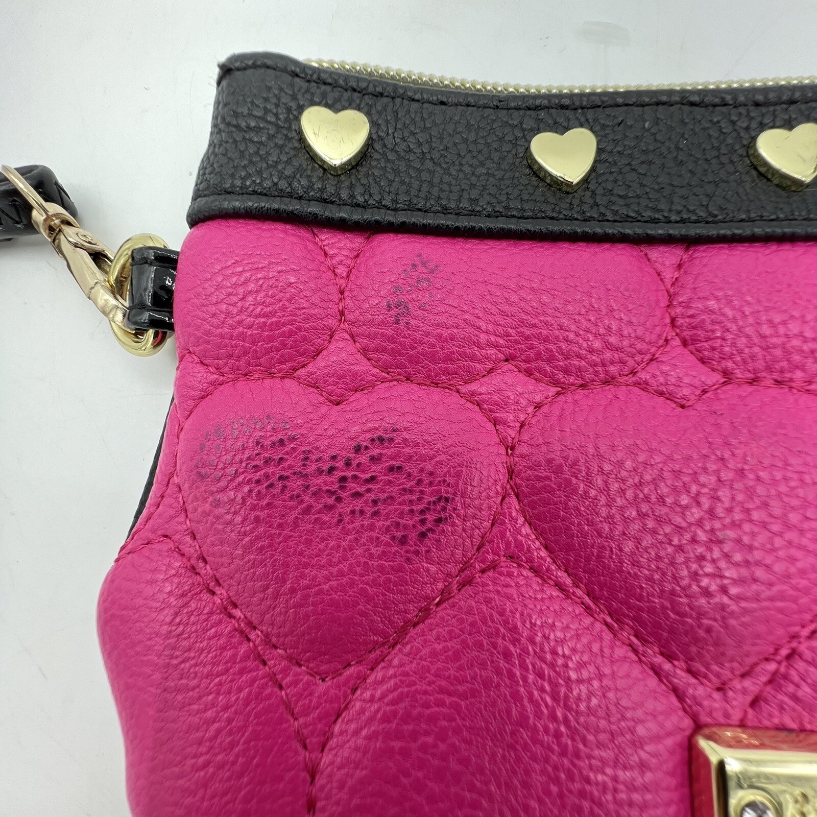 Betsey Johnson Pink Trapezoid Be Mine Fushia Make… - image 3