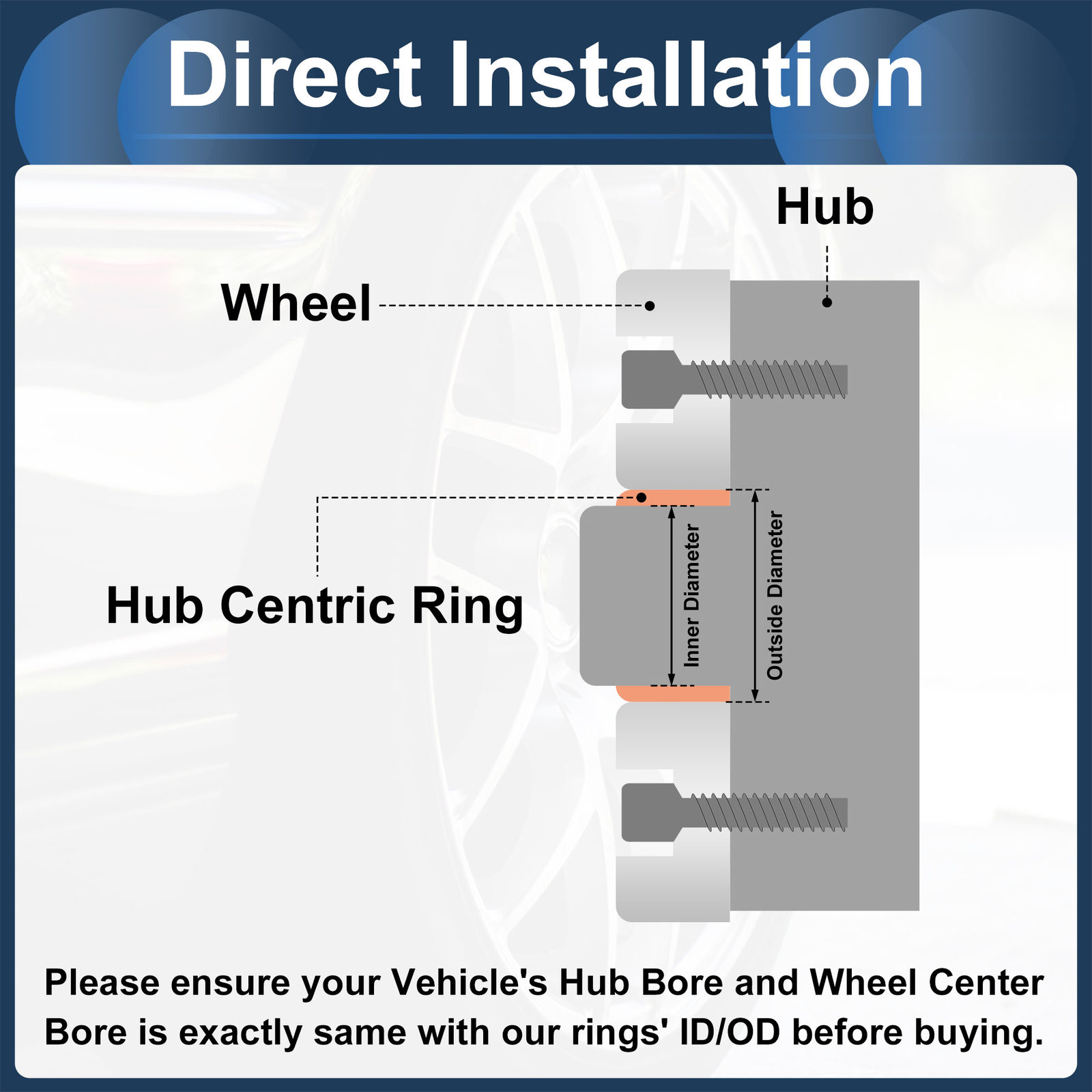 OD 74.1mm to ID 66.1mm Car Wheel Hub Centric Rings Aluminium Alloy 4 Pcs