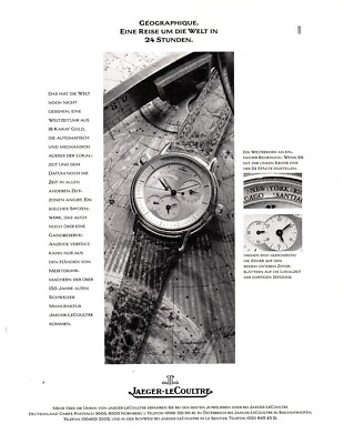 3w24780/ Dekorative Reklame von 1992   JAEGER-LECOULTRE Armband-Uhren