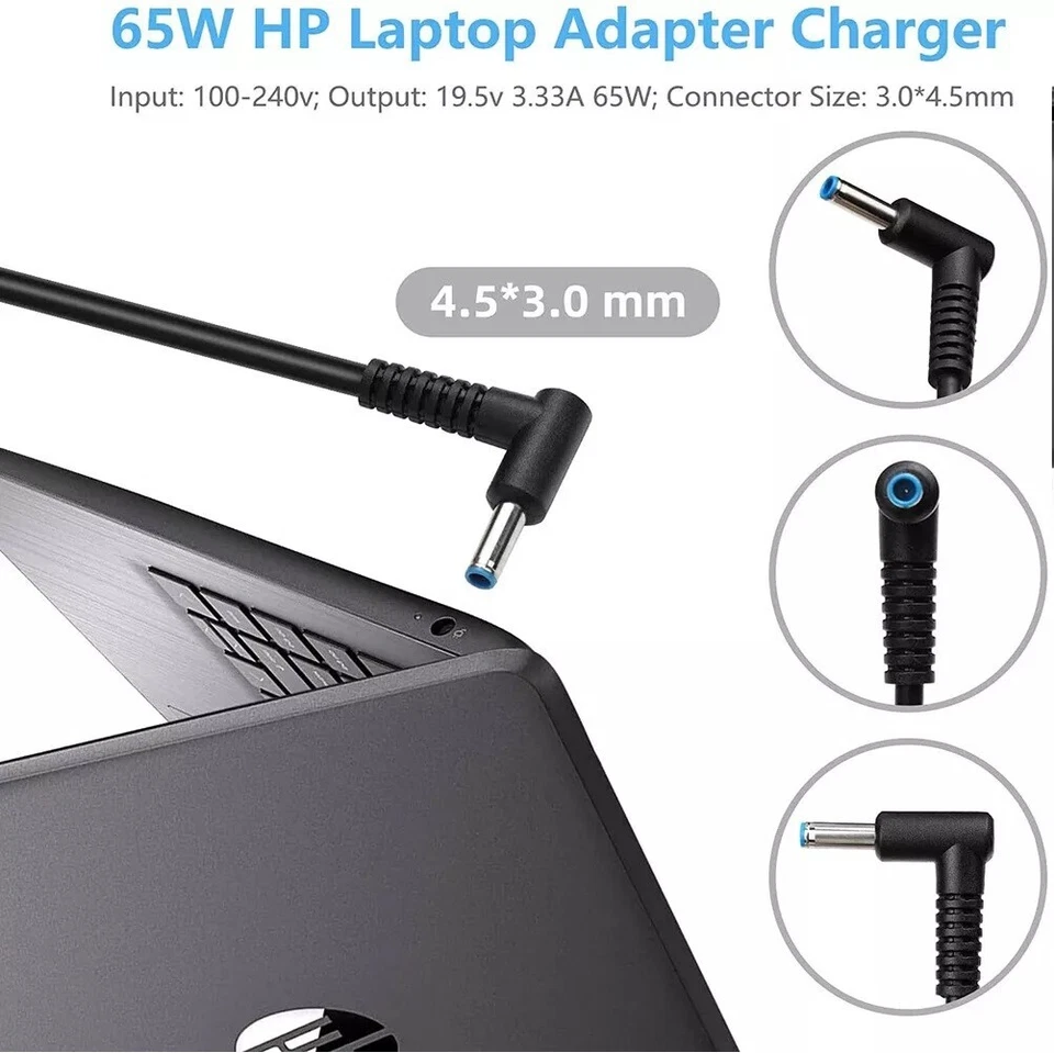 65W Charger For HP Stream 11 13 14 X2 ProBook 430 440 G3 G4 Envy 13 15 17 Replac - Image 2 of 4