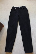 VTG LEVIS 550 BLACK RELAXED FIT TAPER LEG HIGH RISE MOM JEANS MADE USA 27" WAIST