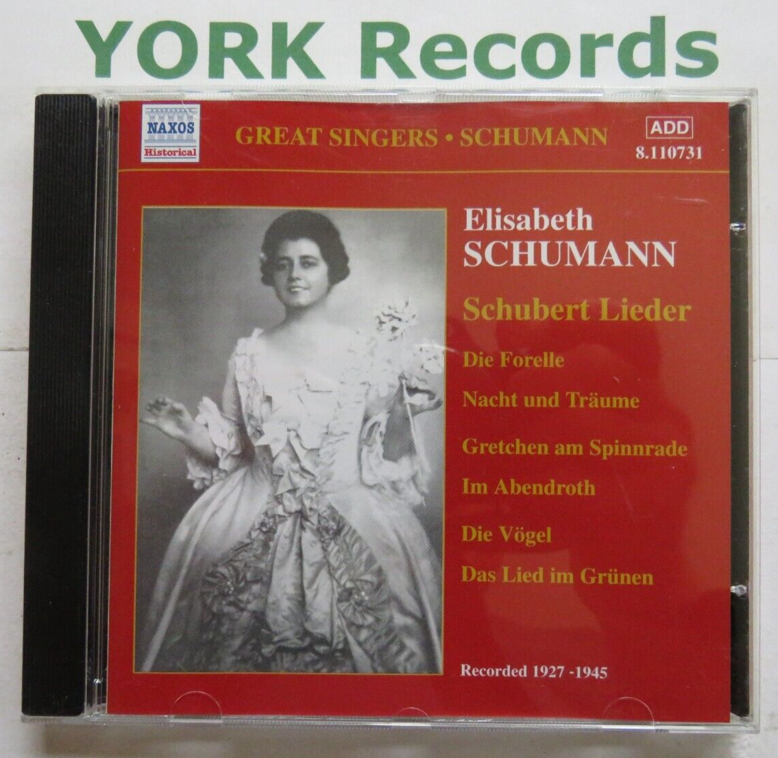 Elisabeth Schumann - ELISABETH SCHUMANN - Schubert Lieder CD (N/A) FREE SHIPPING