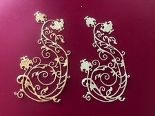 DIE CUT AND EMBOSSED SET OF 3 LARGE BUTTERFLY FLOURISHES, 3 CHOICES AVAILABLE