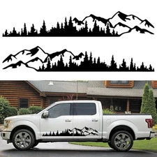 190x32cm Sticker Tree Mountain Forest Graphics 1 Pair For Car Side Body Door