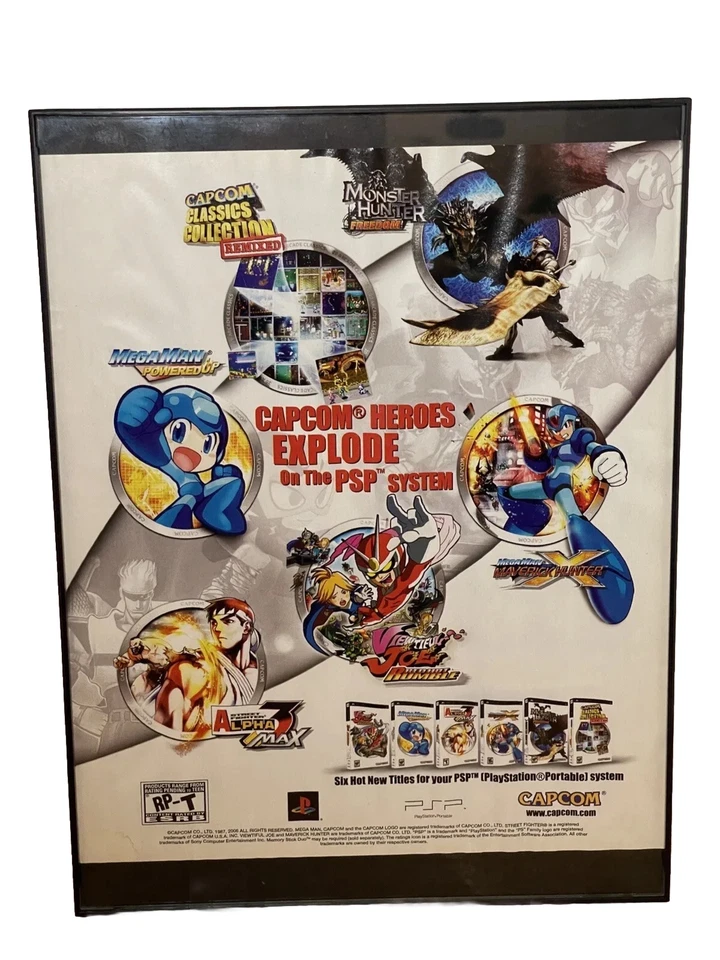 2006 Mega Man Monster Hunter Alpha Max Capcom Heroes Video Games PRINT AD PSP - Image 2 of 4