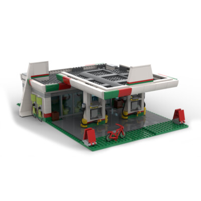 MOC: Gas Station Model Building Toys Set for Collection 673 Pieces Good Quality