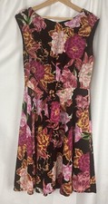TAHARI Arthur S Levine Sz-14 Womens Floral Dress Sleeveless Cocktail Shift