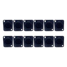 12 pcs NC5MD-L-B-1 XLR 5 pole Male Receptacle Connector Replacement for Neutrik