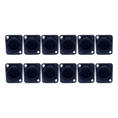 12 pcs NC5MD-L-B-1 XLR 5 pole Male Receptacle Connector Replacement for Neutrik