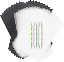 150 Sheets Black Carbon Copy Paper and Tracing Paper with 5 Pcs Embossing Stylus