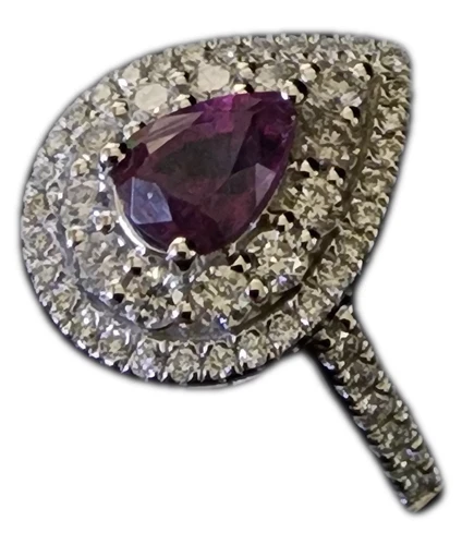 Kashmir Sapphire and Diamond Ring Sz 7.5, platinum band