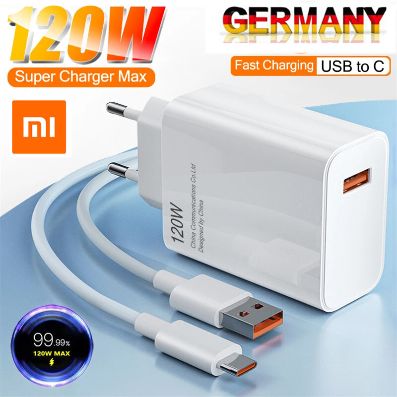 USB C Ladegerät 120 W Xiaomi 120W Schnell Ladegerät Netzteil USB-C Ladekabel Mi 12/12s/13/13T Redmi Note