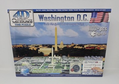 SEALED 4D Cityscape Washington DC Time Puzzle 1100+ Pcs Glow in the Dark 