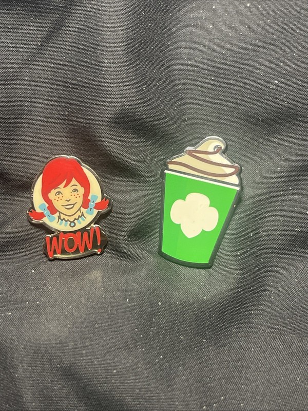 Wendy's employee  Wendy Face &  Wendy’s Girl Scout Lapel Lapel Pin FAST FOOD