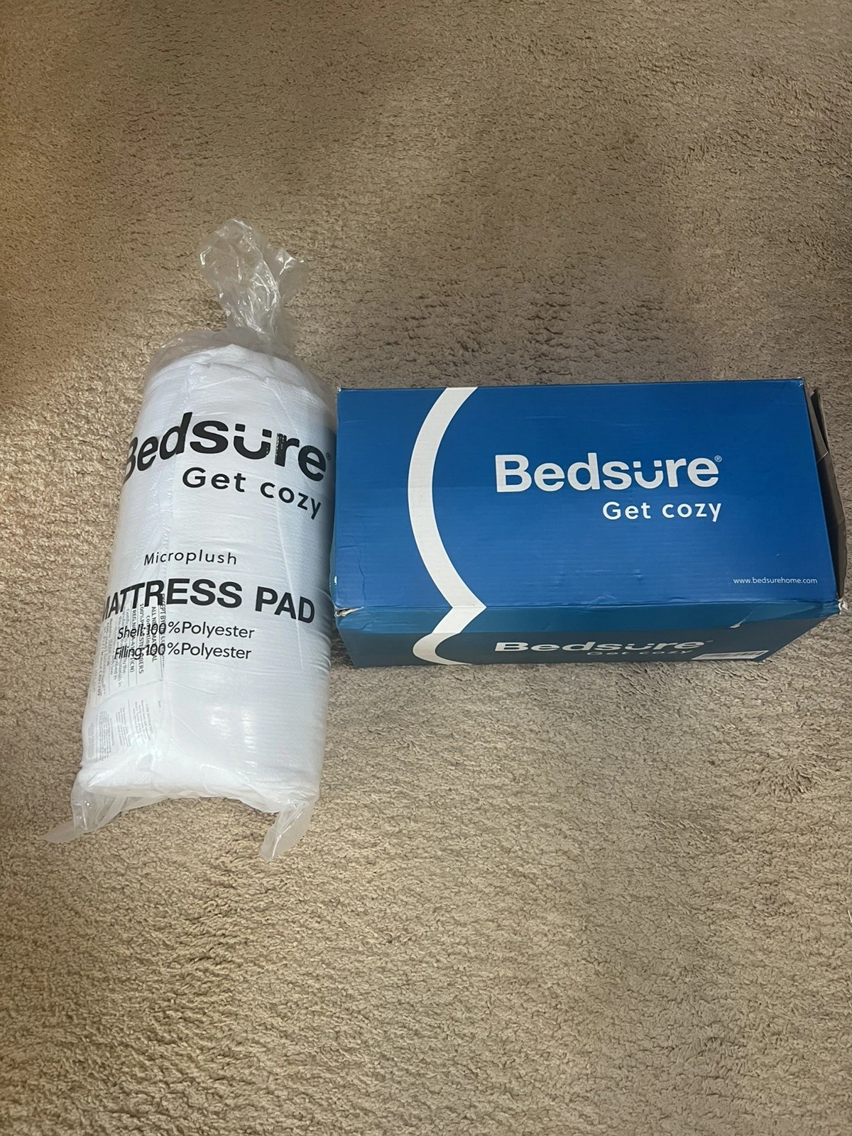 BEDSURE Get Cozy Quilted Microplush Soft Mattress Topper / Pad CAL-KING 72"X84"
