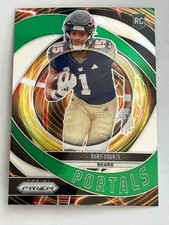 2024 Panini Prizm Rome Odunze Portals Green Prizm rookie football card