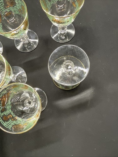 Vintage Libbey MARINE LIFE Set of 6 Cordial Glasses Stemware MCM Rare - Picture 10 of 10