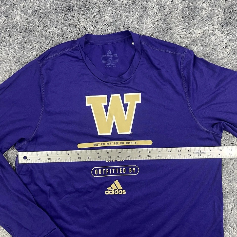 Washington Huskies Shirt Adult Large Purple Adidas Creator Tee Team Football Men - Image 4 of 4
