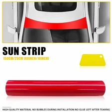 Universal Windshield Banner Vinyl Decal Sun Strip 60"x10" Gloss Red W