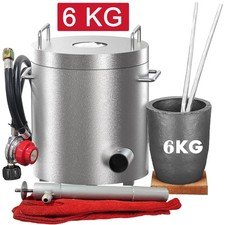 6KG Propane Melting Furnace Foundry Kit 1300 C/2372 F Casting Refining Smelting