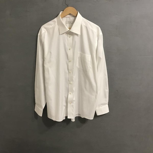 Men Eton Shirt White Cotton 46 / 3XL / 54