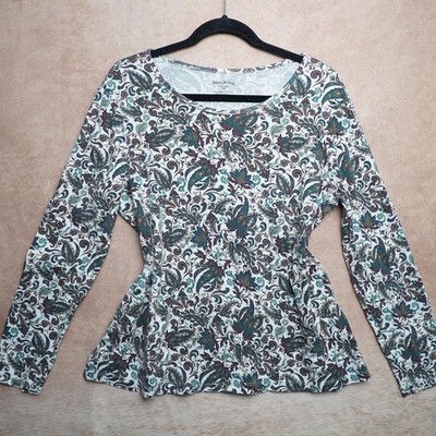 White Stag Paisley Long Sleeve Top XXL Boho