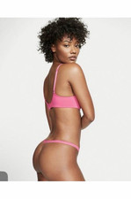 Women s Pink Lace Thong/String Panties Size M VICTORIA S SECRET