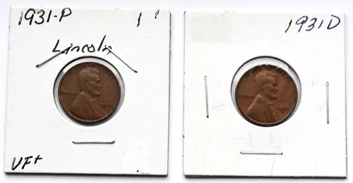 1931 P & D Lincoln Wheat Cent Set VG-F  Rare Pair, Great Value!