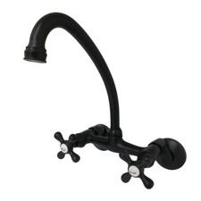 Kingston Brass KS214 Kingston 1.8 GPM Widespread Bridge Kitchen - Black