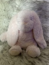 Silver One Soft Cuddly Pink Bunny Plush
