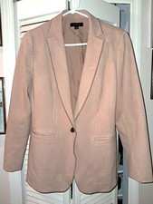 Ann Taylor The Newbury Blazer Jacket Women's size 12 Double Knit Beige Neutral