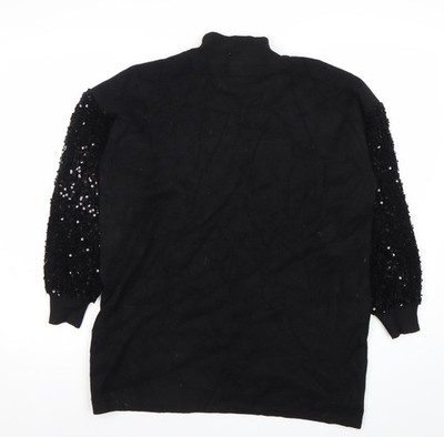 Schwarzer Pullover Pulli Damen UK Größe S OUIZ
