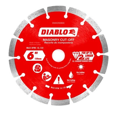 DIABLO DMADS0600 6'' Diamond Segmented Masonry Cut-Off Disc