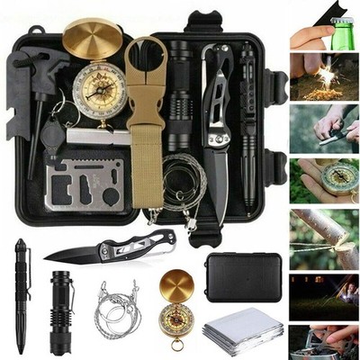 14-in-1 Survival Kit Mehrzweck Outdoor Erste-Hilfe-Set Camping Wandern Notfall