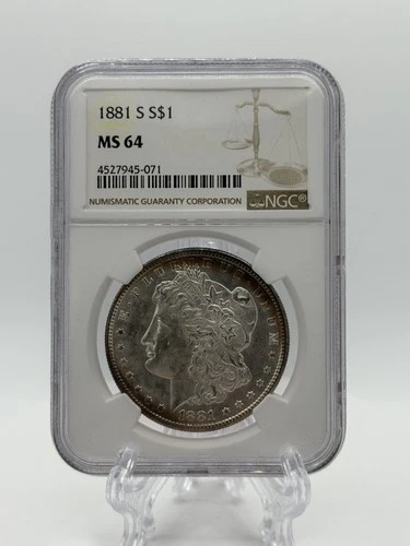 Toned 1881-S Morgan Silver Dollar NGC MS64