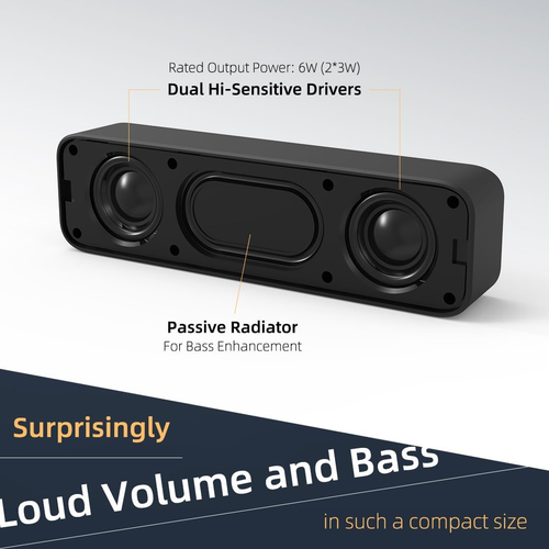[Upgraded] Computer Speakers for Desktop PC, USB Plug-N-Play, External ...