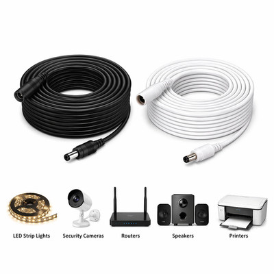 VERLÄNGERUNGSKABEL KABEL FÜR AC/DC 5V 9V 12V NETZTEIL ADAPTER 2,1x5,5x10mm