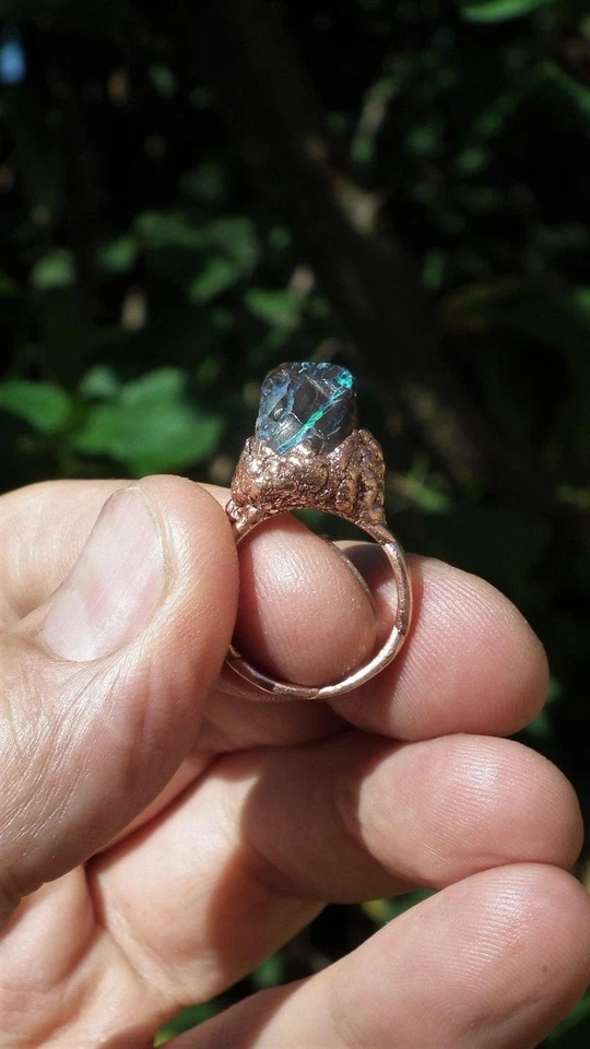 Electroformed copper Australian Opal ring - Image 2 of 4