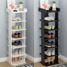 5/7 Tier Vertical Shoe Rack Tall Narrow Shelf Storage Organizer Slim Shoe Tower