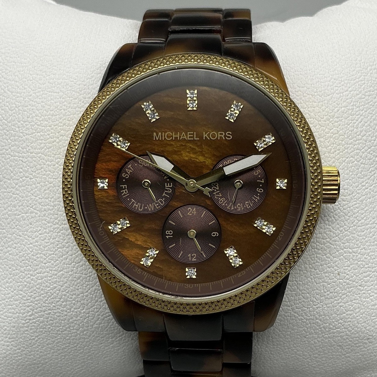Michael Kors Womens Watch 37mm Faux Tortoise Resin MK5038 New