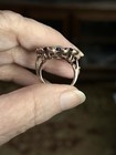 Opal Ruby Garnet Sterling Vermeil Ring Antique Size 6.5-7 Outstanding Opal — photo 9